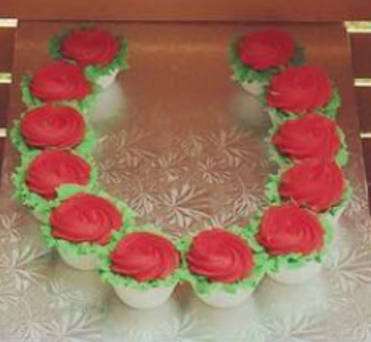 Horseshoe  Floral Cupcake Cake - The Dessert Ladies